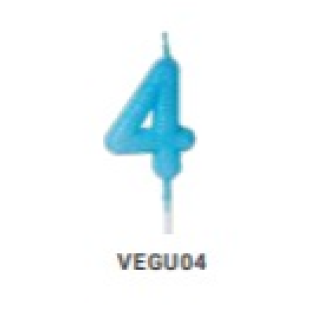 VELA SILVER GLITTER AZUL BEBE Nº 4
