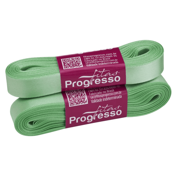 FITA PROGRESSO CETIM 15 MM X 10 MT COR 232 VERDE MENTA