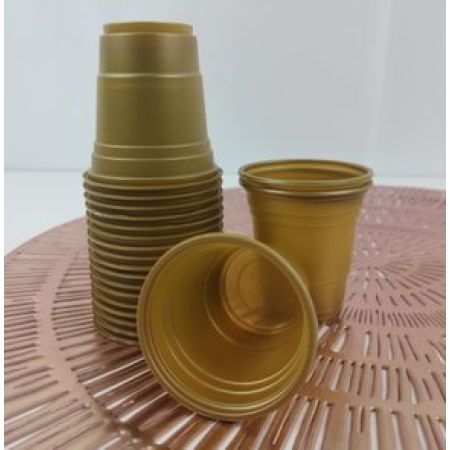 COPO DESCARTAVEL BELLO FESTAS 60 ML DOURADO PEROLADO C/20 UN