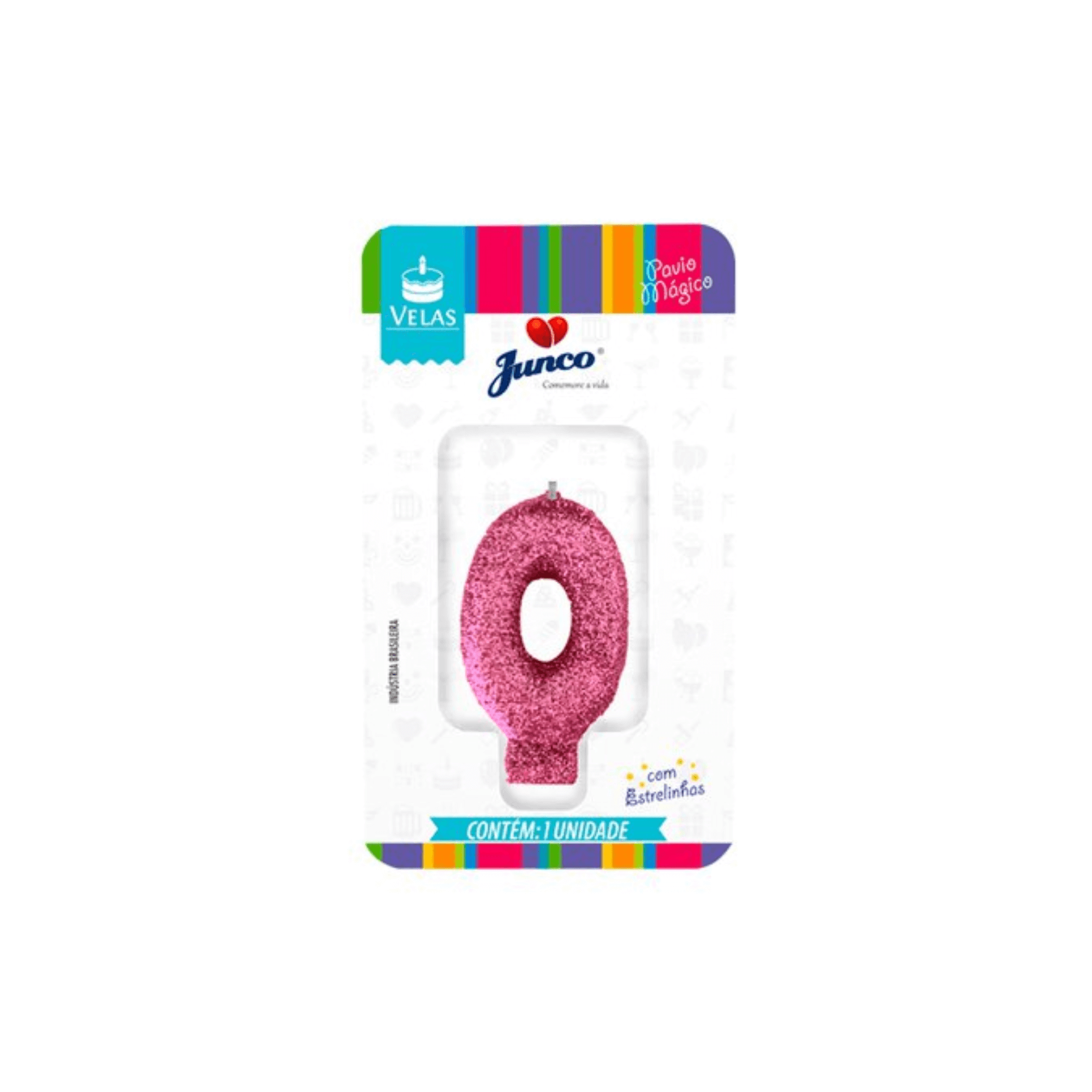 VELA JUNCO LIVE COLORS GLITTER ROSA BEBE Nº 0