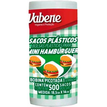 SACO P/ HAMBURGUER VABENE MINI PLASTICO C/500 UN