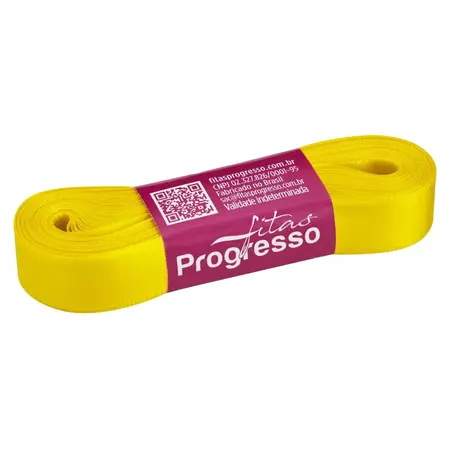 FITA PROGRESSO CETIM 15 MM X 10 MT COR 763 AMARELO GEMA