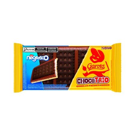 CHOCOLATE BARRINHA GAROTO TRIO NEGRESCO 90 GR