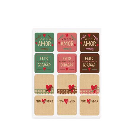 CARTELA ADESIVA CROMUS FEITO COM AMOR SWEET 14X19 C/12 UN