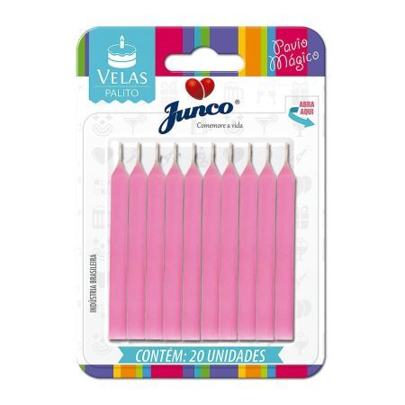 VELA PALITO JUNCO ESPIRAL ROSA C/20 UN