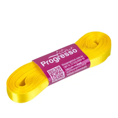 FITA PROGRESSO CETIM 07 MM X 100 MT COR 763 AMARELO GEMA