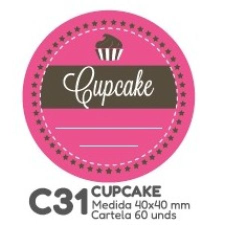 ETIQUETA P/ BOMBOM HIPER EMB. CUP CAKE C31