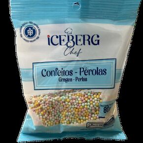 CONFEITO MICANGA COLORIDA ICEBERG 80 GR PEROLADO COLORIDA