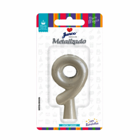 VELA JUNCO METALIZADA PEROLADO BRANCO Nº 9