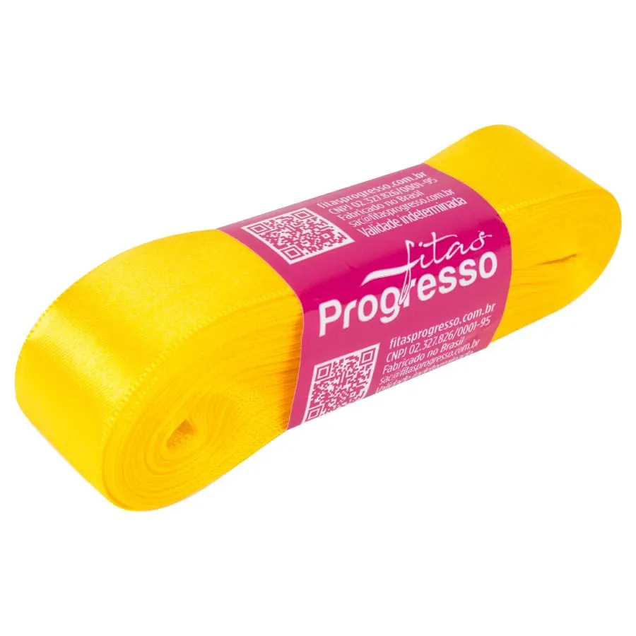FITA PROGRESSO CETIM 22 MM X 10 MT COR 763 AMARELO GEMA