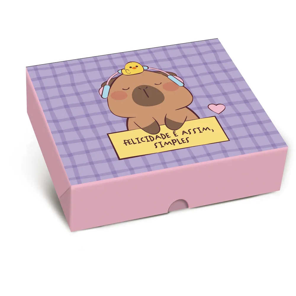 CAIXA CROMUS RETANG. TAMPA/FUNDO NEW P 17X13,5X4,5 CAPIVARA CLUB