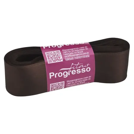 FITA PROGRESSO CETIM 30 MM X 10 MT COR 340 MARROM CAFE