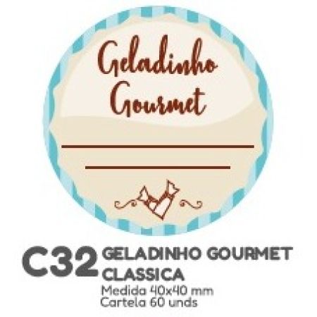 ETIQUETA P/ BOMBOM HIPER EMB. GELADINHO GOURMET CLASSICA C32