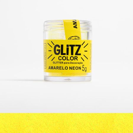 PO BRILHANTE P/ DECORACAO FAB GLITTER AMARELO NEON 5 GR