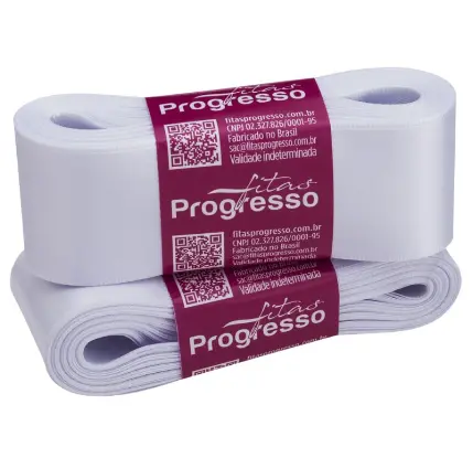 FITA PROGRESSO CETIM 30 MM X 10 MT COR 201 BRANCO