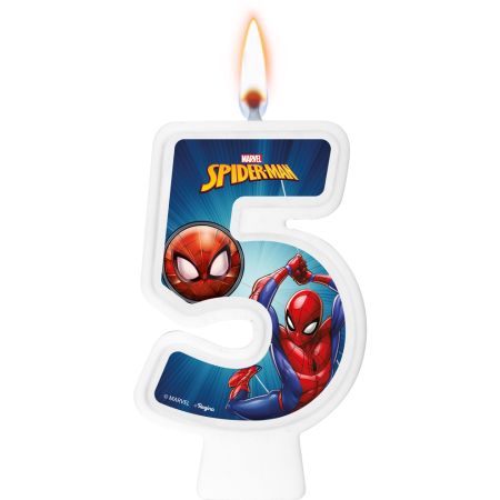 VELA REGINA NUMERAL HOMEM ARANHA ANIMACAO Nº 5