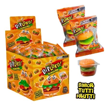 BALA DE GELATINA DIPLOKO BURGUER 15 GR UNITARIO