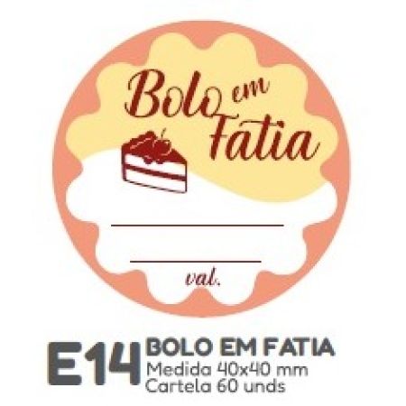 ETIQUETA P/ BOMBOM HIPER EMB. BOLO EM FATIA E14