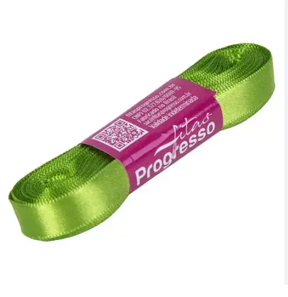FITA PROGRESSO CETIM 10 MM X 10 MT COR 677 VERDE FOLHA