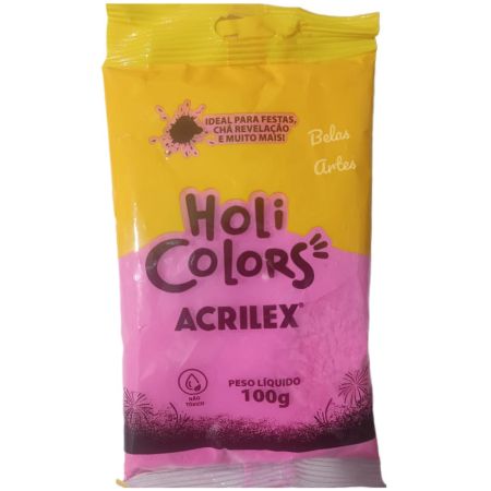 PO HOLI COLORS ACRILEX 100 GR ROSA