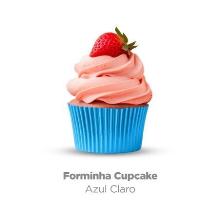 FORMINHA CUPCAKE PLAC MINI C/45 UN AZUL CLARO