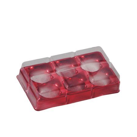 CAIXA ACETATO CANDY BOX 06 CAV VERMELHO METALIZADO UNITARIO