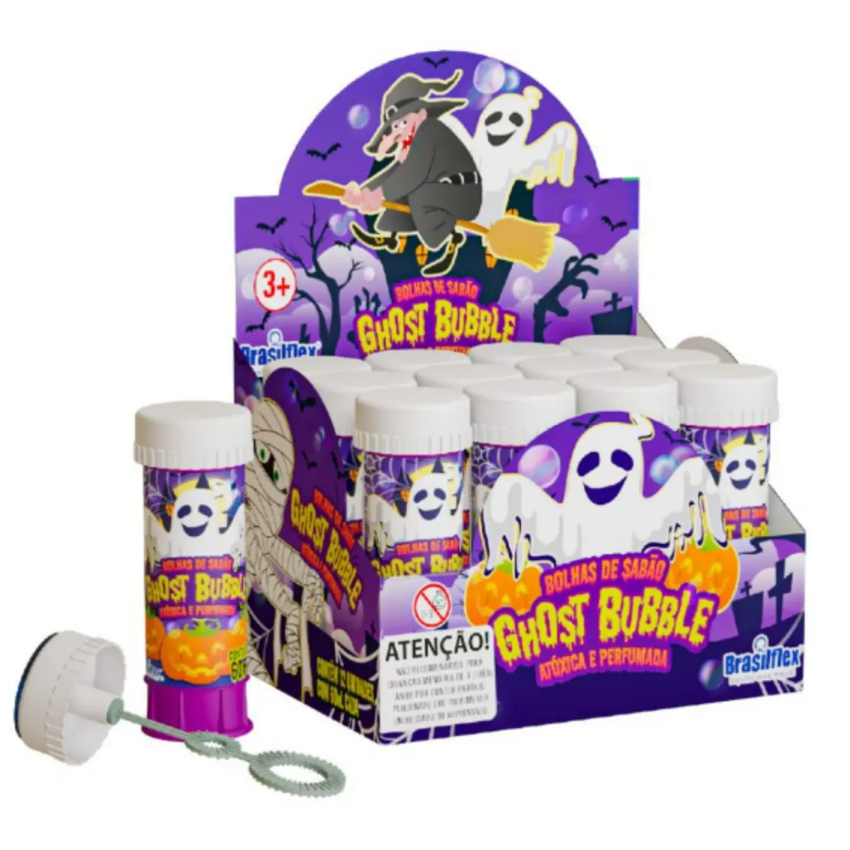 HALLOWEEN BOLHA DE SABAO UNITARIA GHOST BUBBLE  BRASILFLEX