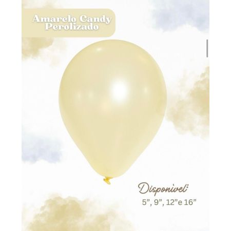 BALOES FEST BALL PEROLADO CANDY COLLOR 9 AMARELO C/50 UN