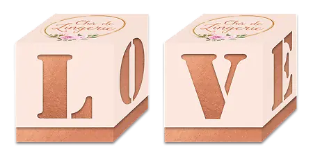 CAIXA P/ LEMBRANCINHA JUNCO CHA DE LINGERIE CUBO C/08 UN