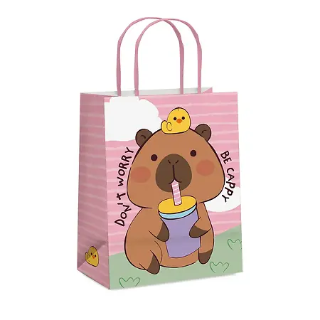 SACOLA DE PAPEL CROMUS M 26X19,5X9,5 CM CAPIVARA CLUB