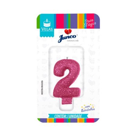 VELA JUNCO LIVE COLORS GLITTER ROSA BEBE Nº 2