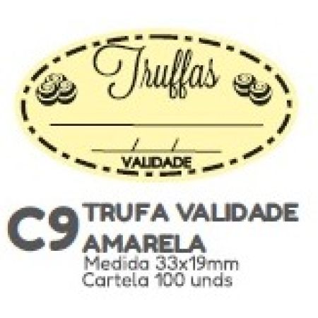 ETIQUETA P/ BOMBOM HIPER EMB. TRUFA VALIDADE AMARELO C9
