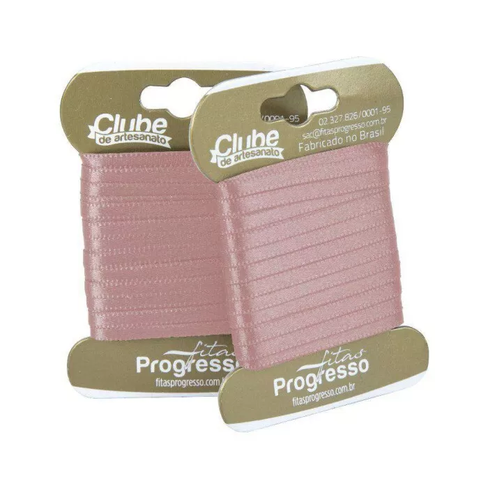 FITA PROGRESSO CETIM DUPLO 04 MM X 10 MT COR 1143 ROSA VELHO