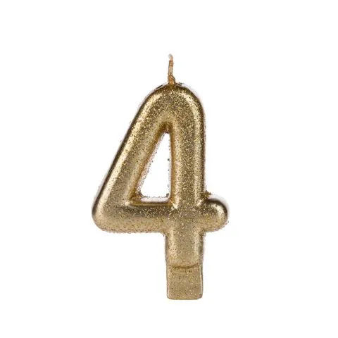 VELA SILVER GLITTER DOURADA Nº 4