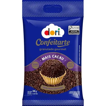 GRANULADO DORI CONFEITARTE GOURMET MAIS CACAU 100 GR