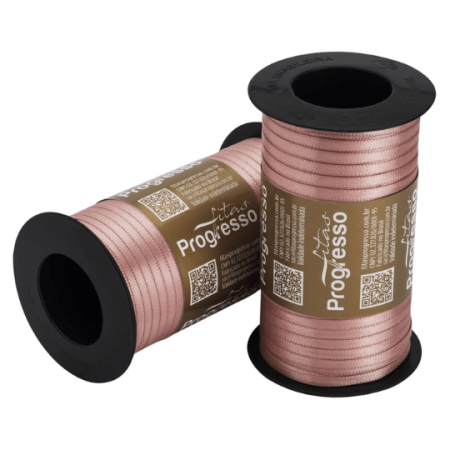 FITA PROGRESSO CETIM DUPLO 04 MM X 100 MT COR 1143 ROSA VELHO