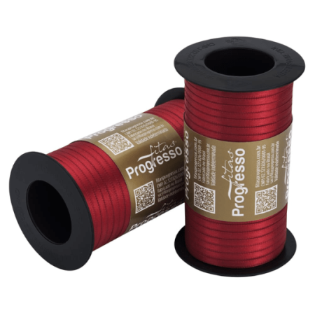 FITA PROGRESSO CETIM DUPLO 04 MM X 100 MT COR 209 VERMELHO