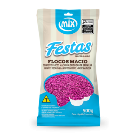 FLOCOS CHOCOLATE MIX MACIO BAUNILHA ROSA 500 GR