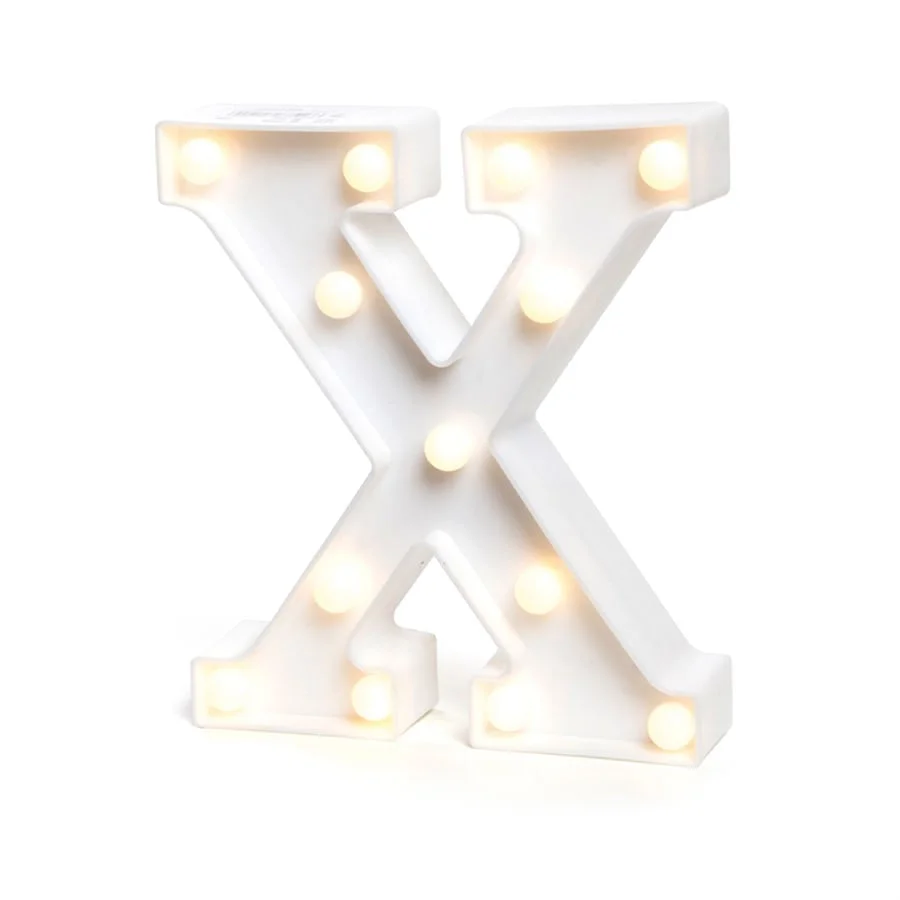 ENFEITE LUMINOSO CROMUS PLAST. MINI LETRA X BRANCO LED