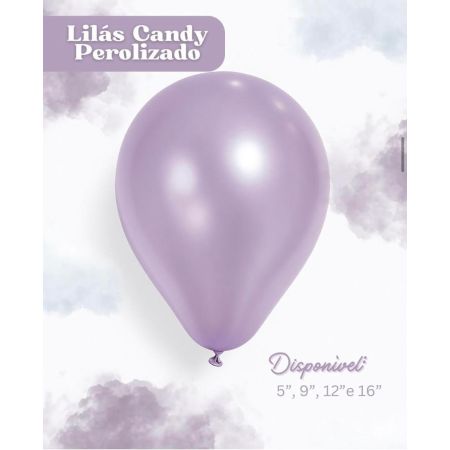 BALOES FEST BALL PEROLADO CANDY COLLOR 5 LILAS C/50 UN