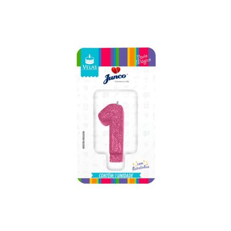 VELA JUNCO LIVE COLORS GLITTER ROSA BEBE Nº 1