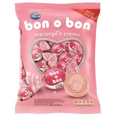 BOMBOM ARCOR BONOBON 750 GR MORANGO