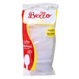 COLHER REFEICAO BELLO FESTAS BRANCO C/50 UN
