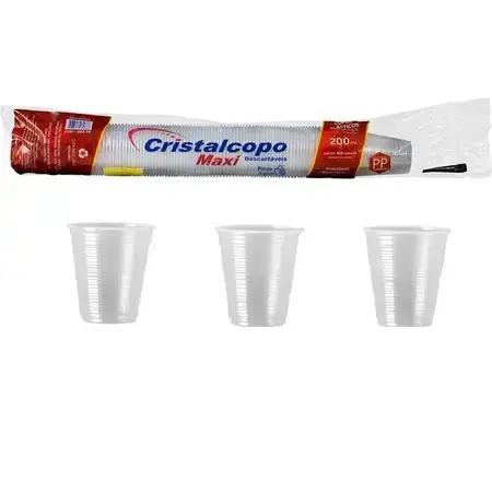 COPO DESCARTAVEL CRISTALCOPO 200 ML CRISTAL PP C/100 UN