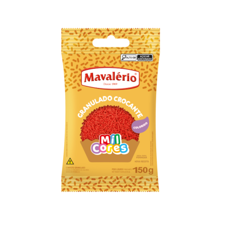 GRANULADO MIL CORES CROCANTE 150 GR VERMELHO MAVALERIO
