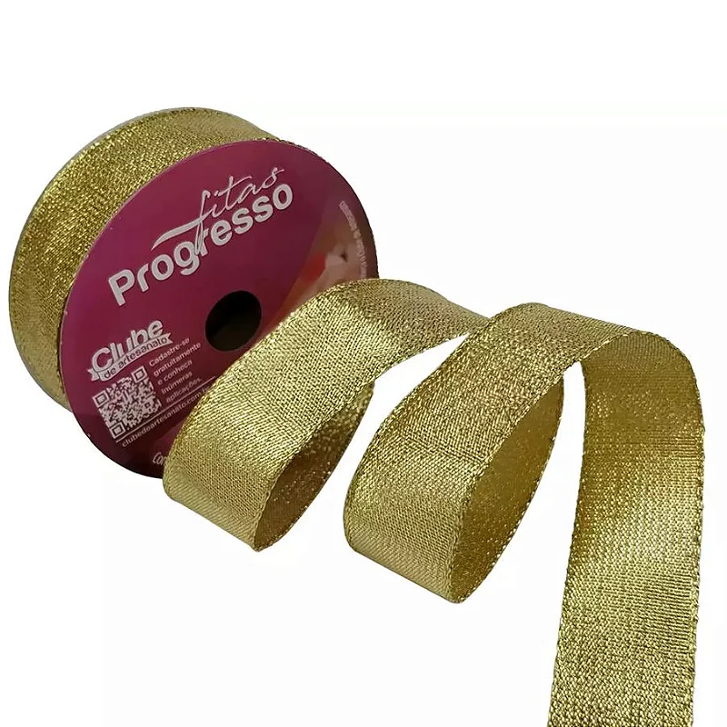FITA PROGRESSO METALIZADA 25 MM X 10 MT COR  203 OURO