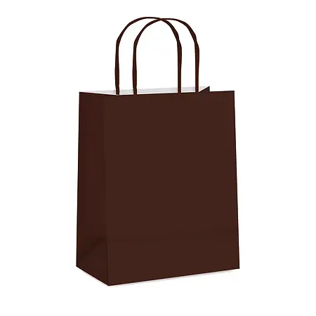 SACOLA DE PAPEL CROMUS P 21,5X15X8 CM MARROM