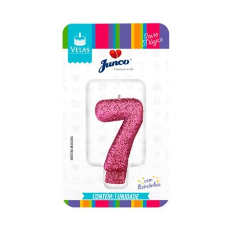 VELA JUNCO LIVE COLORS GLITTER ROSA BEBE Nº 7