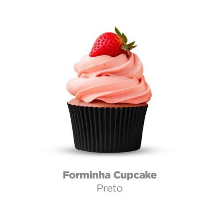 FORMINHA CUPCAKE PLAC MINI C/45 UN PRETO