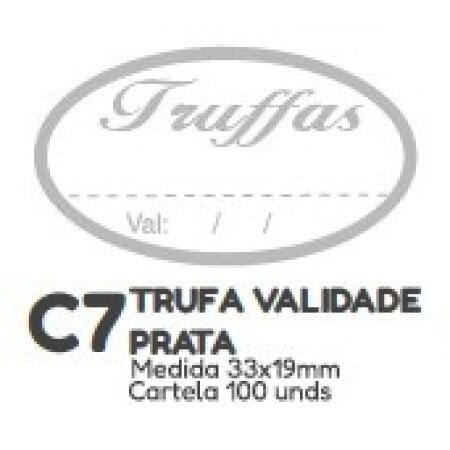 ETIQUETA P/ BOMBOM HIPER EMB. TRUFA VALIDADE PRATA C7